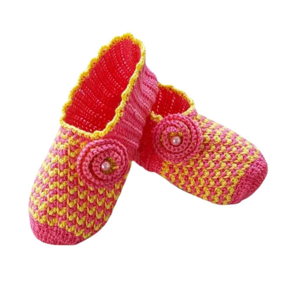 Chaussons au Crochet pour Femme en Coton Tricoté – Modèle Golsa