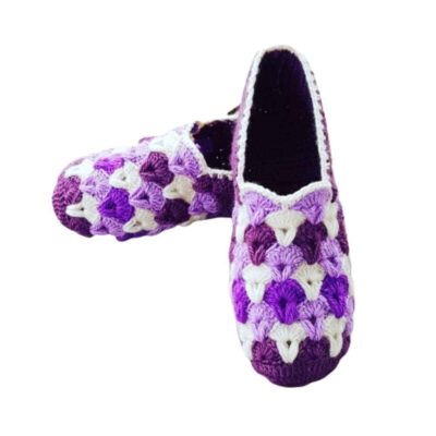 Chaussons au Crochet pour Femme en Coton Tricoté – Modèle Homa