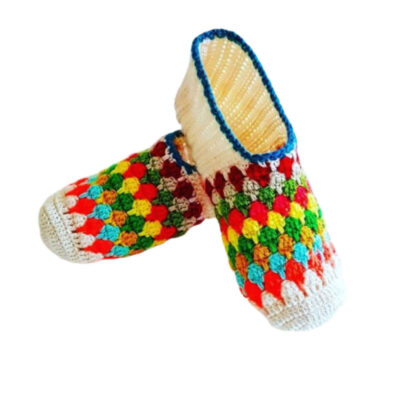 Chaussons au Crochet pour Femme en Coton Tricoté – Modèle Jeyran
