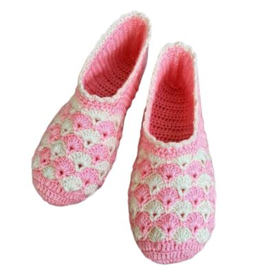 Chaussons au Crochet pour Femme en Coton Tricoté – Modèle Kiana