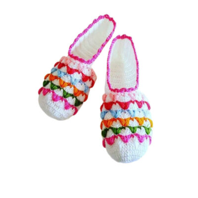 Chaussons au Crochet pour Femme en Coton Tricoté – Modèle Negin