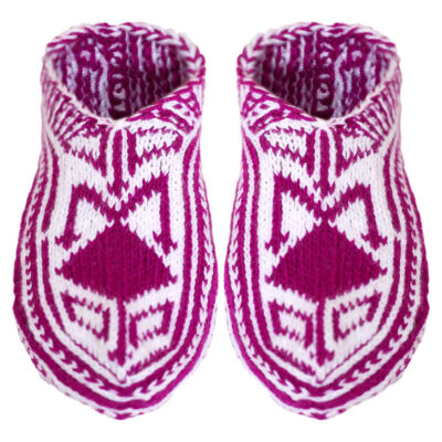 Chaussons au Crochet d’Azerbaïdjan pour Femme en Fibre Acrylique Tricotée – Modèle Sahar