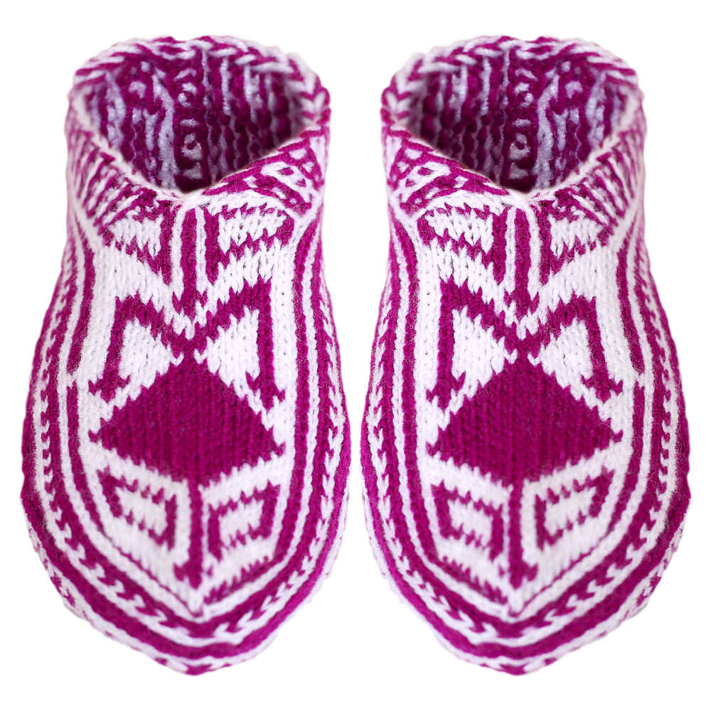 Chaussons au Crochet d’Azerbaïdjan pour Femme en Fibre Acrylique Tricotée – Modèle Sahar