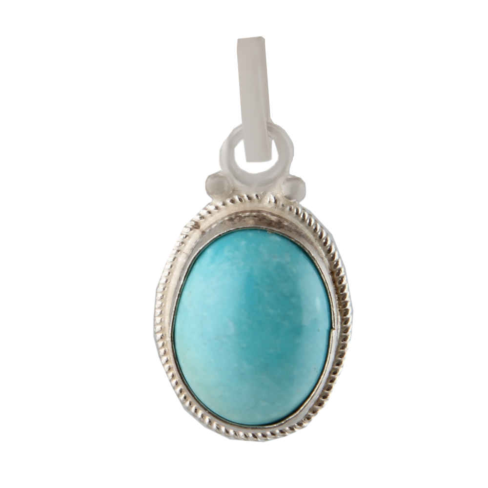 Pendentif en argent persan avec pierre précieuse Turquoise Laleh