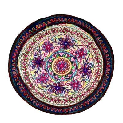 Nappe ronde brodée à la main Modèle Kian