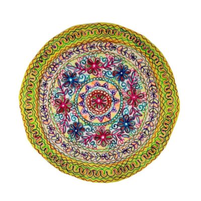Nappe ronde brodée à la main Modèle Tala