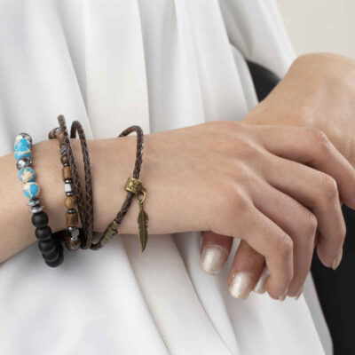 Ensemble de 3 Bracelets Perlés pour Hommes et Femmes – Collection Nature