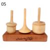 Set de 3 toupies en bois perses faites à la main – Jouets traditionnels élégants