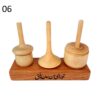 Set de 3 toupies en bois perses faites à la main – Jouets traditionnels élégants
