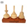 Set de 3 toupies en bois perses faites à la main – Jouets traditionnels élégants