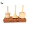 Set de 3 toupies en bois perses faites à la main – Jouets traditionnels élégants
