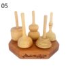 Ensemble de 5 toupies en bois perses classiques – Jouets traditionnels faits à la main