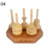 Ensemble de 5 toupies en bois perses classiques – Jouets traditionnels faits à la main