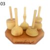 Ensemble de 5 toupies en bois perses classiques – Jouets traditionnels faits à la main