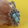 Pendentif en argent persan avec pierre précieuse Turquoise Dena