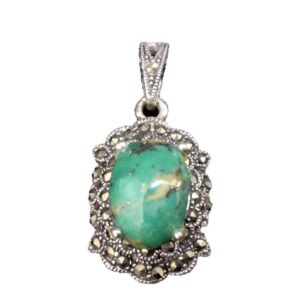 Pendentif en argent persan avec pierre précieuse Turquoise Elen