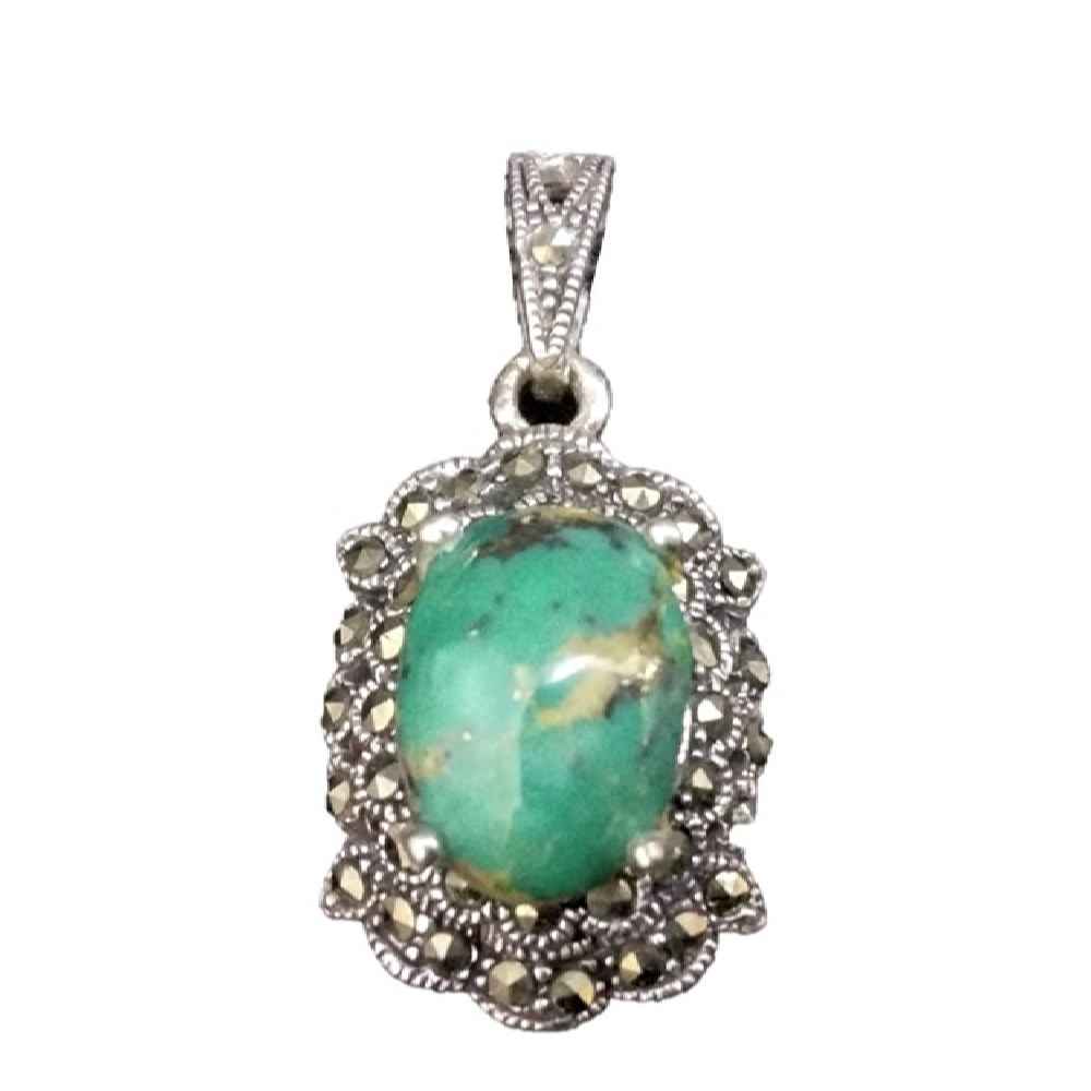 Pendentif en argent persan avec pierre précieuse Turquoise Elen