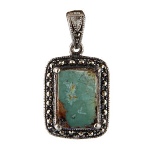 Pendentif en argent persan avec pierre précieuse Turquoise Eram