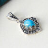 Pendentif en argent persan avec pierre précieuse Turquoise Helen