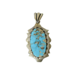 Pendentif en argent persan avec pierre précieuse Turquoise Homa