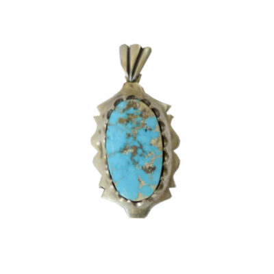 Pendentif en argent persan avec pierre précieuse Turquoise Homa