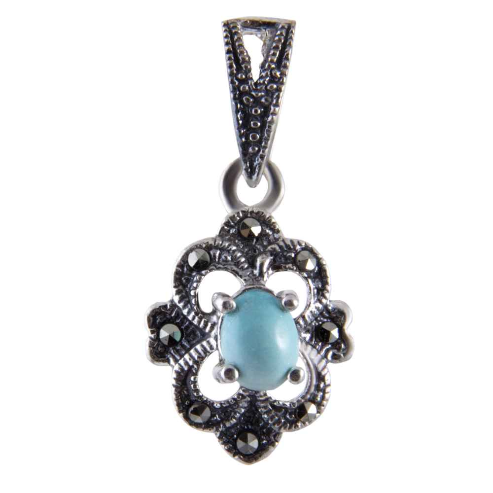 Pendentif en argent persan avec pierre précieuse Turquoise Lena