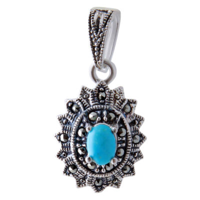 Pendentif en argent persan avec pierre précieuse Turquoise Lia