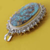 Pendentif en argent persan avec pierre précieuse Turquoise Maha