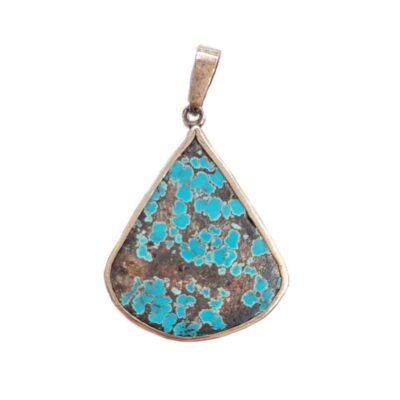 Pendentif en argent persan avec pierre précieuse Turquoise Nava