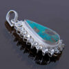 Pendentif en argent persan avec pierre précieuse Turquoise Nil