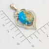 Pendentif en argent persan avec pierre précieuse Turquoise Rosa