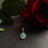 Pendentif en argent persan avec pierre précieuse Turquoise Saba