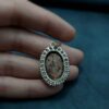 Pendentif en argent persan avec pierre précieuse Turquoise Sadaf