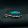 Pendentif en argent persan avec pierre précieuse Turquoise Samar