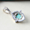 Pendentif en argent persan avec pierre précieuse Turquoise Zohal