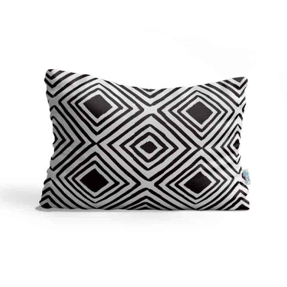 Oreiller de confort reposant pour lit – Housse en velours blanche modèle Lozenge (2x)