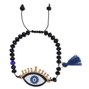Bracelet Perlé pour Femme – Modèle Œils Protecteurs