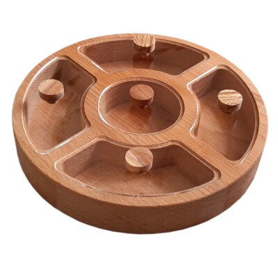 Boîte organisatrice en bois pour noix et snacks Modèle Rond