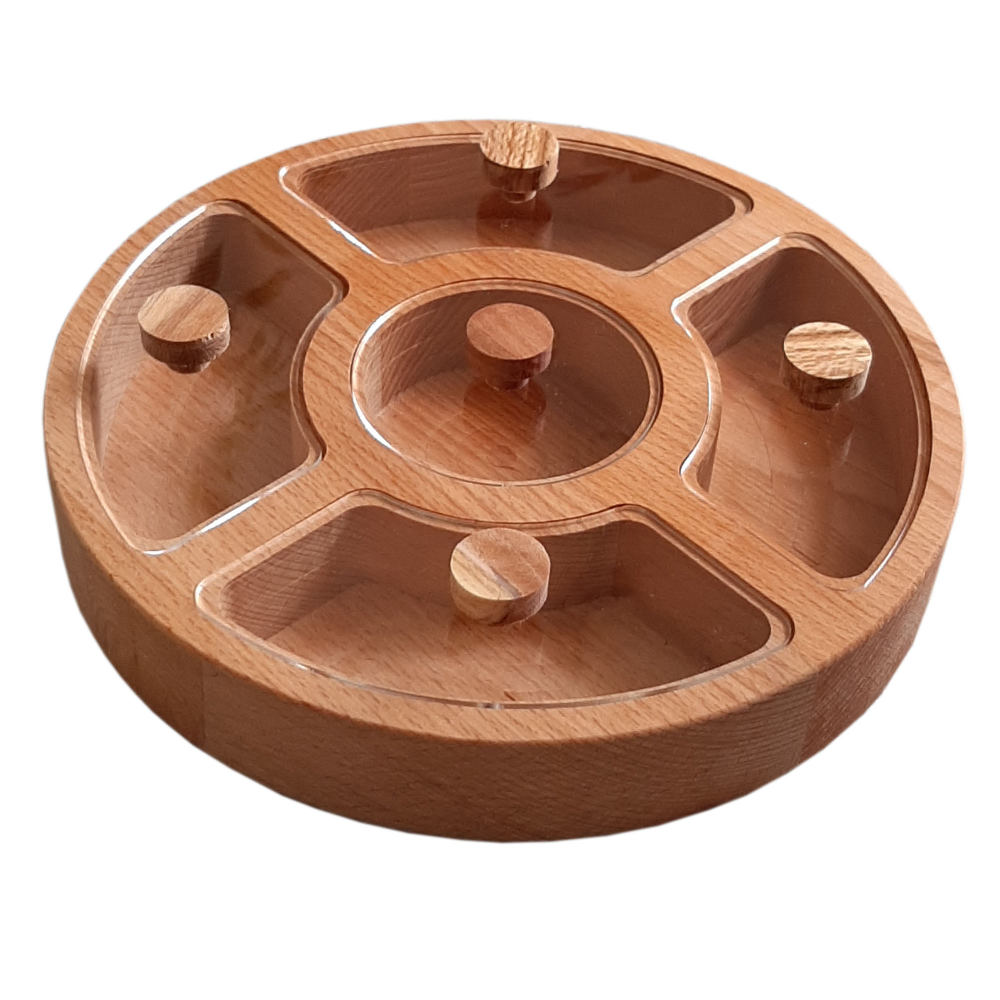 Boîte organisatrice en bois pour noix et snacks Modèle Rond