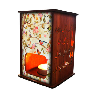 Lanterne persane en bois pour bougies chauffe-plat Oiseaux (x2)