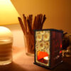 Lanterne persane en bois pour bougies chauffe-plat Fleur (x2)