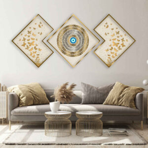 3 pcs Affiche islamique – Ayatul Kursi Art mural encadré