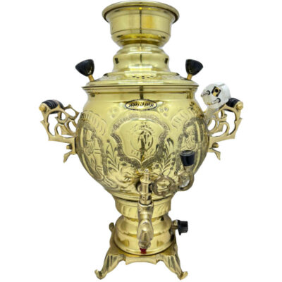 Machine à thé samovar électrique persan design traditionnel 6 litres doré