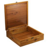 Boîte organisatrice en bois pour thé avec tiroirs et motif persan Samin