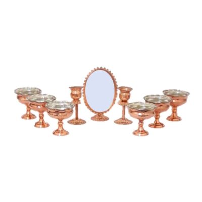 Set de plats Haftseen en cuivre avec miroir adapté pour Nowruz Diba
