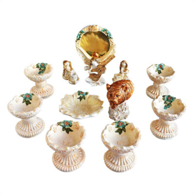 Set de plats Haftseen avec miroir, adapté pour Nowruz Delaviz (11 pièces)