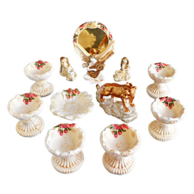 Set de plats Haftseen avec miroir, adapté pour Nowruz Delnavaz (11 pièces)