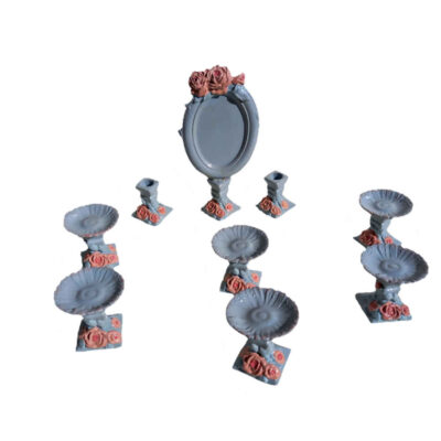 Set de plats Haftseen adapté pour la célébration de Nowruz, Fleur (9 pièces)
