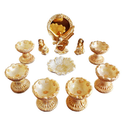 Set de plats Haftseen avec miroir, adapté pour Nowruz Pardis (10 pièces)