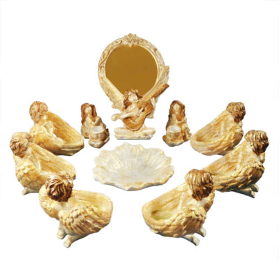 Set de plats Haftseen avec miroir, adapté pour Nowruz Parsa (10 pièces)